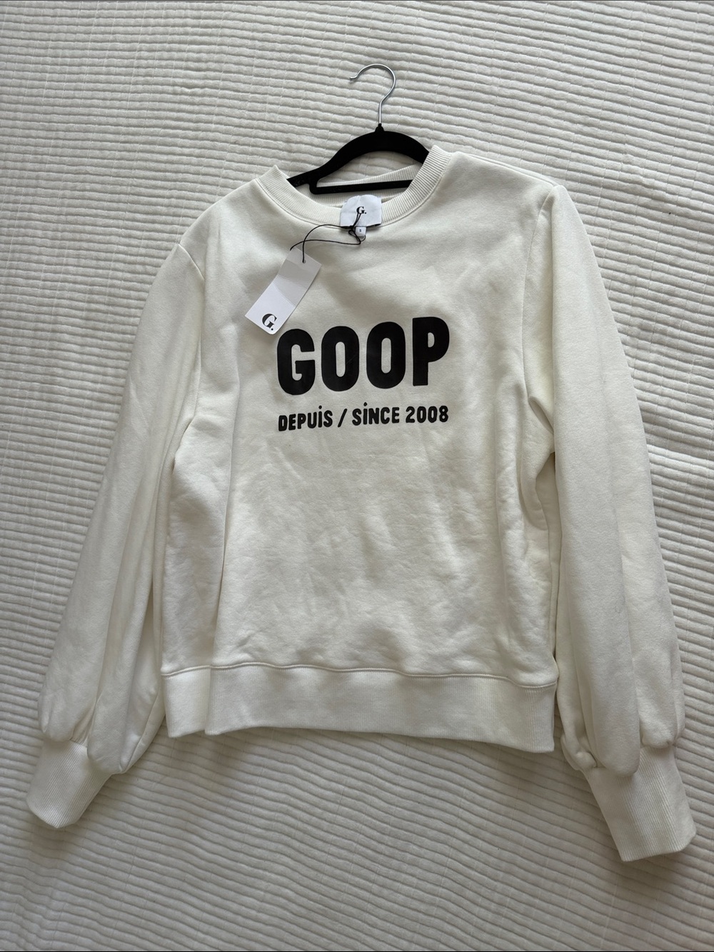 Goop Cream Logo Sweatshirt - Women's Crewneck Sweatshirt size small
